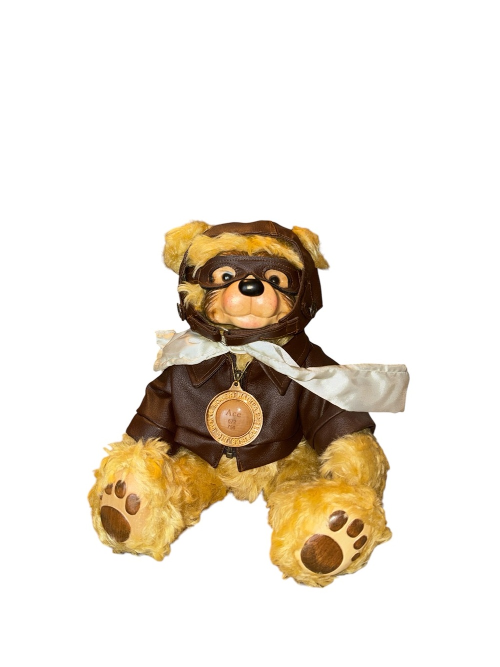 Aviator Teddy Bear Plush in Yellow and Brown